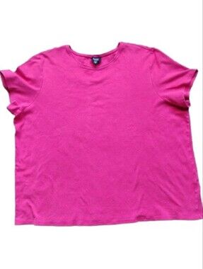 Like New Eileen Fisher Organic Cotton Top Hot Pink Plus Size 3X
